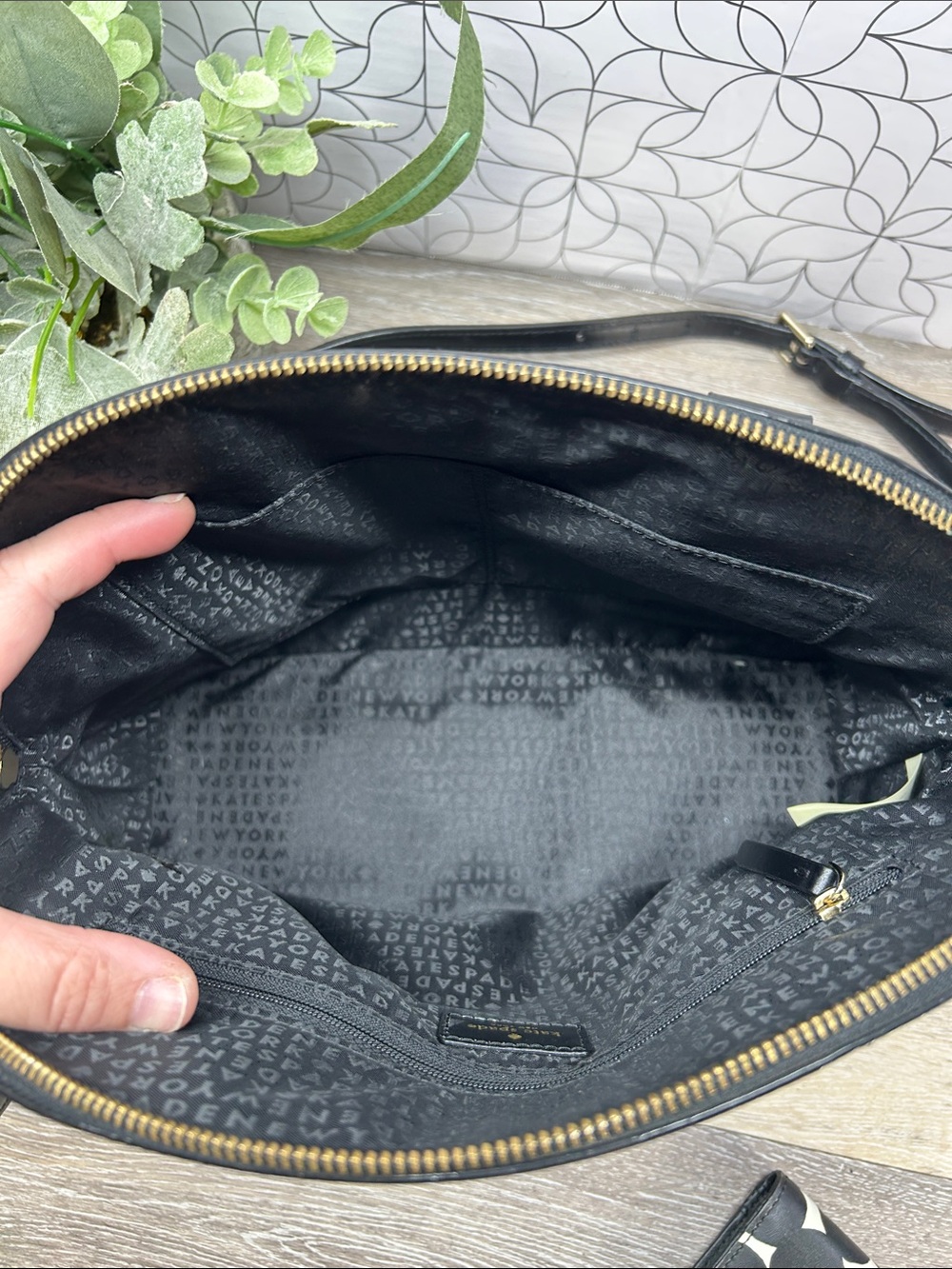 kate spade Black & White Patterned Dome Satchel - Picture 4 of 12